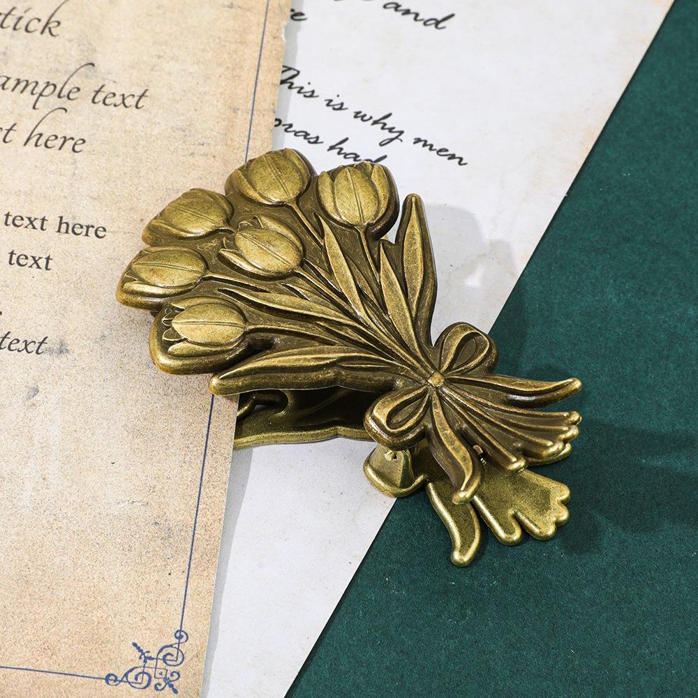 Ginkgo Leave Bouquet Journal Clips Antique Finish Metal Bookmark  Office