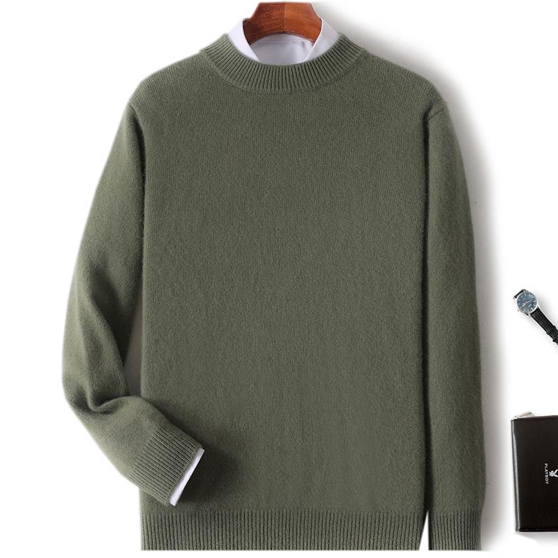 New cashmere sweater thickened semi-turtleneck pullover sweater with cashmere sweater men's inside