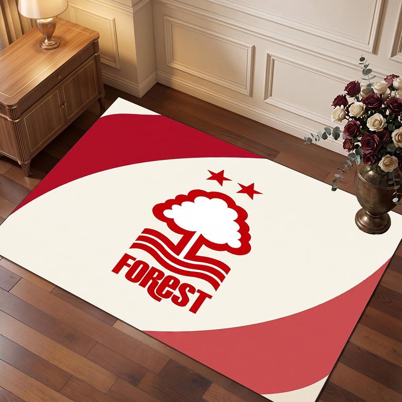 Nottingham Forest Fußball Druck Kristall Samt Teppich, Bequemer Wasserabsorbierender Rutschfester Innenboden Teppich