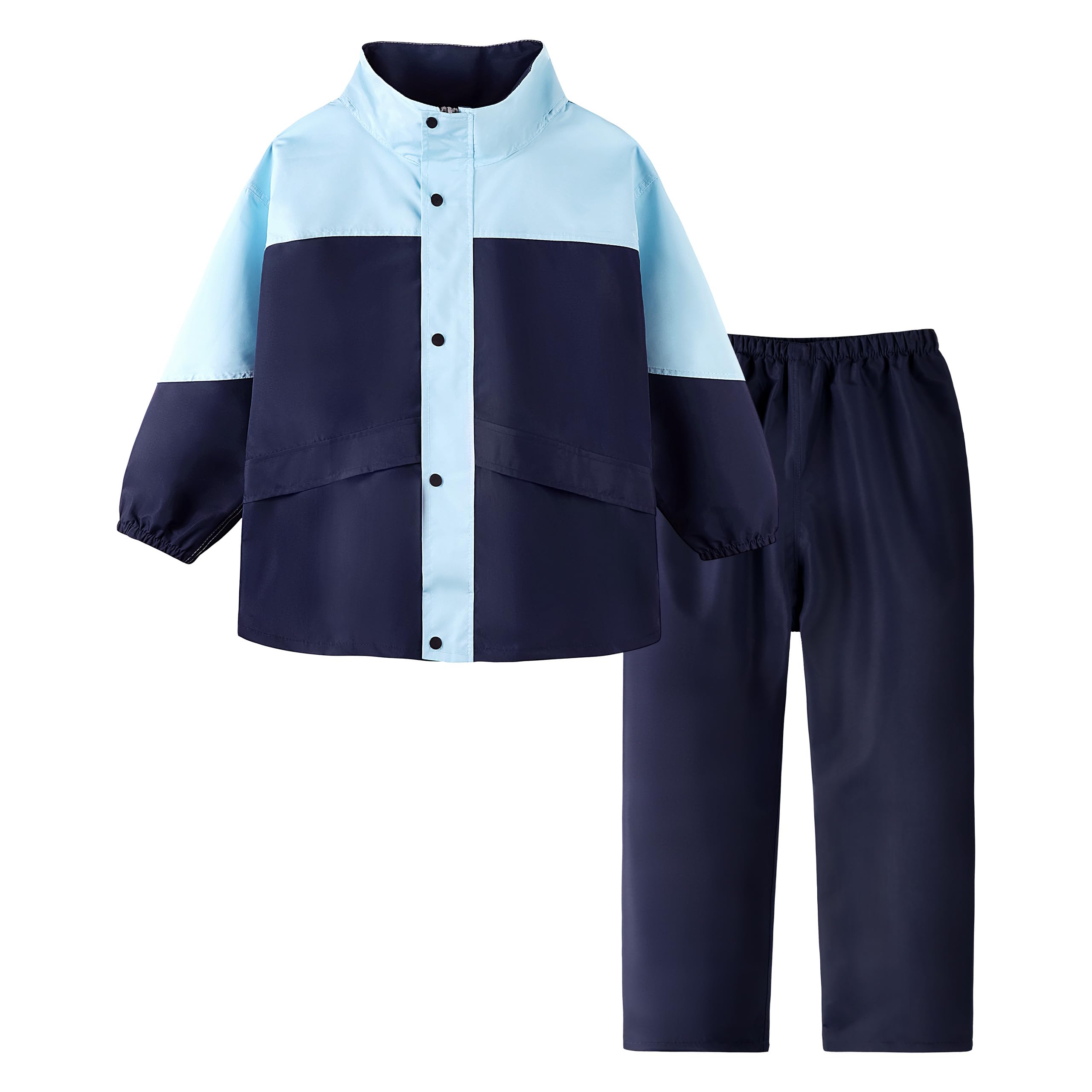 

Volunboy Top and Bottom Set for Boys and Fits School Perfect for School Trips and Camping Rain Separate for Elementary School and Junior High School синий