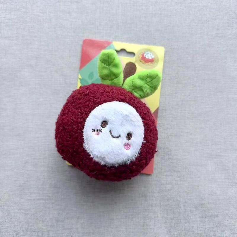 Junchu Plush Cartoon Mangosteen Squeaky Dog Toy - 2 Pack