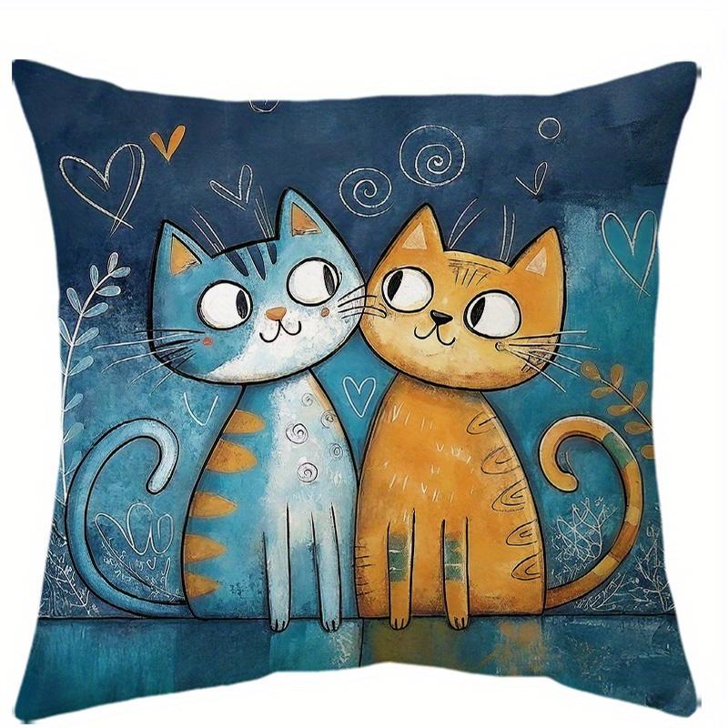 1/4pcs Cute Cartoon Cat Throw Pillow Covers Boho Decorative Cushion Cases for Home Sofa Bedroom Cushion cover