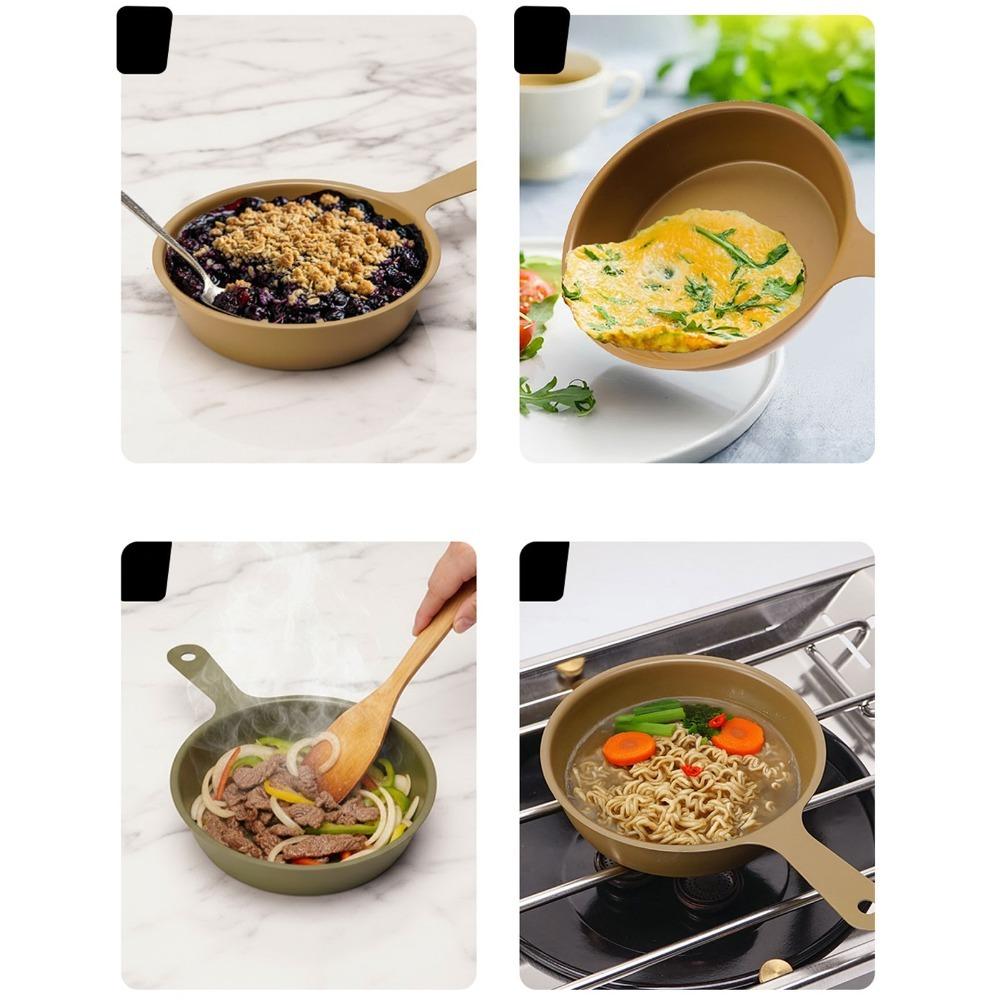 Round Non Stick Skillet 5.1 Inch Camping Cookware Durable Egg Skillet Cookware Cooking Eggs хаки