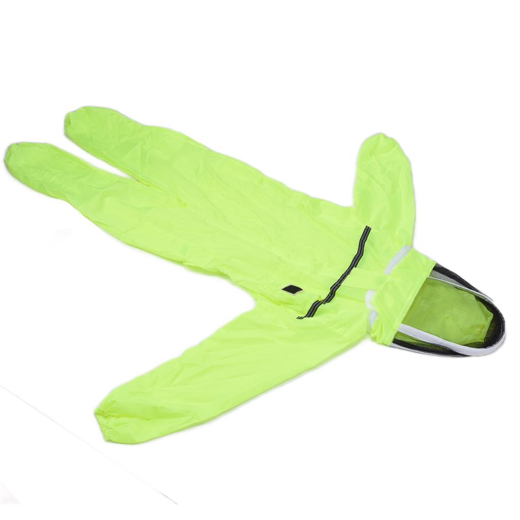 Beekeeping Suit Fluorescent Green One Piece Zipper Design Breathable Beekeeper Clothing