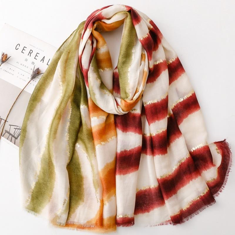 Spring and Summer Scarf Small Fragrant Wind B Colored Coral Scarf Warm Shawl Women Sun Protection Large Handkerchief, Outdoor Warm Tassel Headscarf