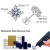 D Color 1ct 6.5mm  Moissanite Earrings 925 Sterling Sliver with White Gold Plated Stud Earring Wedding Jewelry for Women
