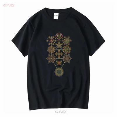 Lebensbaum T-Shirt Herren Heilige Geometrie Blume Herren Psytrance Kleidung Goa Burning Man Festival Kleidung Vintage Washed