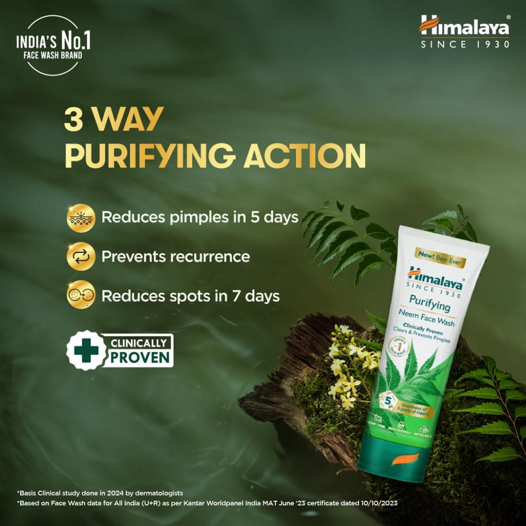 Himalaya Purifying Neem Face Wash 300ml Gel For Clear Smooth Skin And Gentle Daily Cleansing For Men And Women All Skin Types