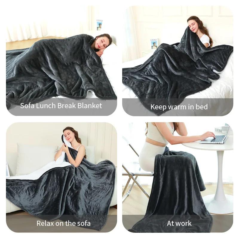 Winter Machine Washable 80x140cm Electric Blanket Flannel Blanket Heated Throw Blanket Mattress Temperature Control Warmer