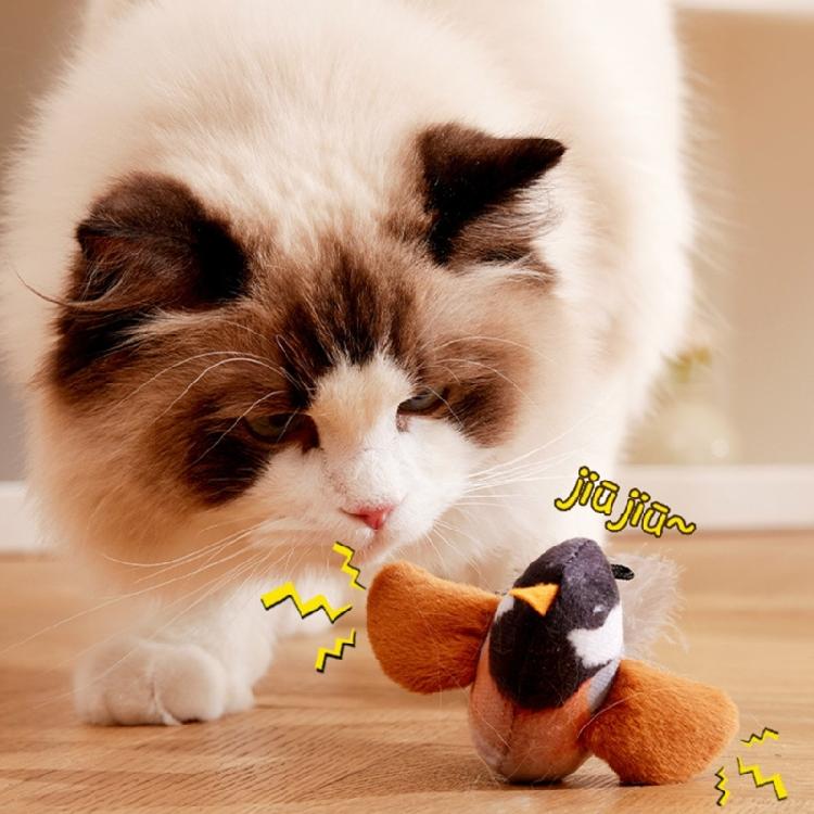 Cartoon Kitten Squeaky Toy Attractive Bird Shape Small Kitten for Cats Teething