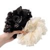 Elegant French Pearl Bow Claw Clip: Large Mesh Hair Accessory for Women