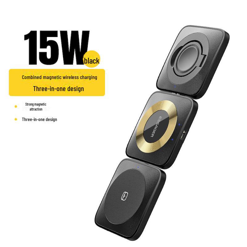 Essager 3-in-1 Magnetic Wireless Charger for Apple Phones, Watches & Earphones with Fast Charging Capability.