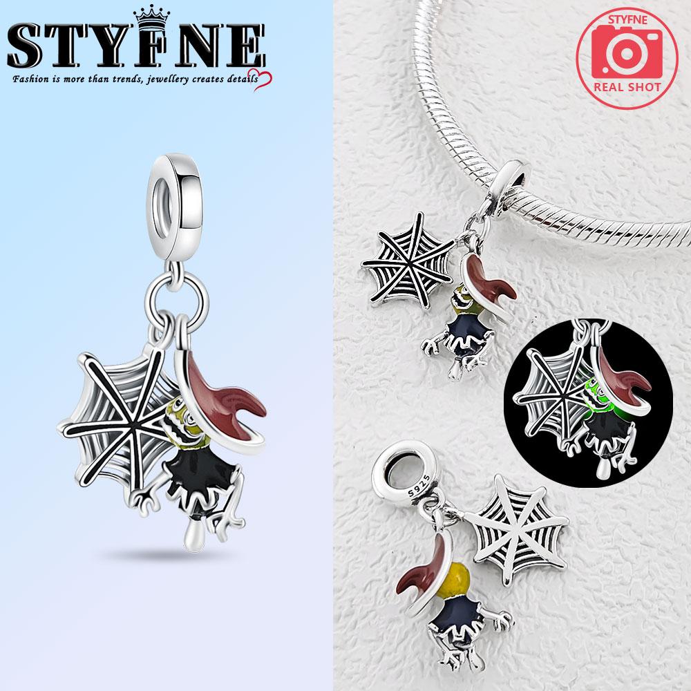 Copper Halloween Skeleton Evil Pumpkin Witch Hat Charms Beads Pendant For Original Bracelet Woman Girl Jewelry