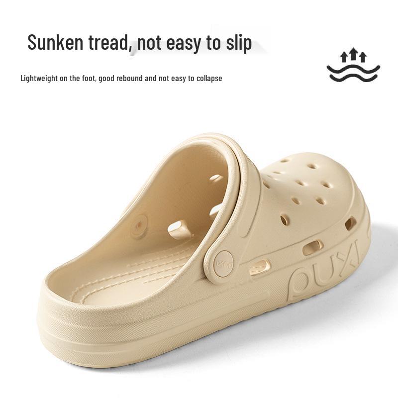 Men's EVA Non-Slip Thick Sole Closed-Toe Summer Outdoor Slippers