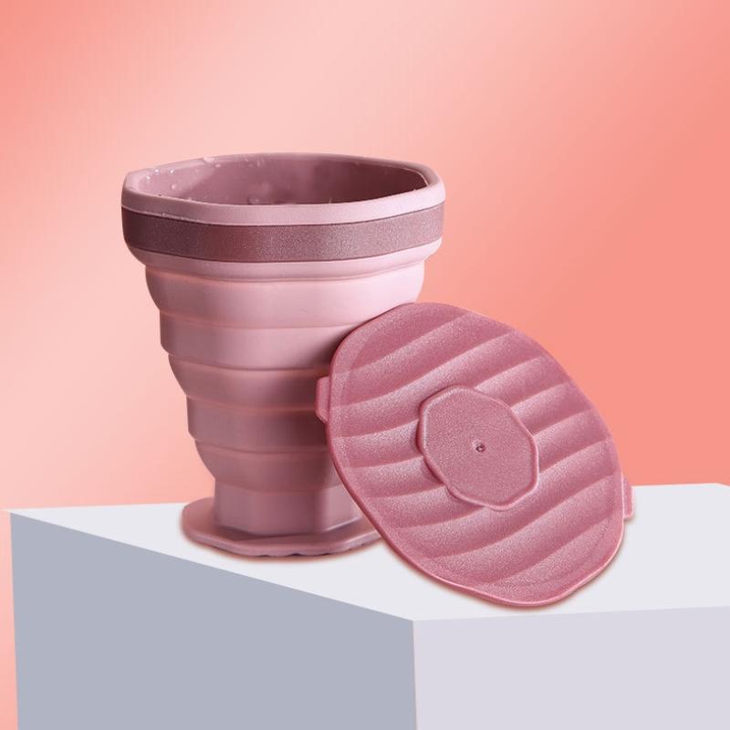 Silicone Folding Coffee Cup Portable Outdoor Folding Water Cup Travel Carrying Cup With Lid Mouthwash Cup For Camping And Hiking