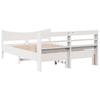 Solid Wood Bed with Headboard White 135 X 190 Cm Pine
