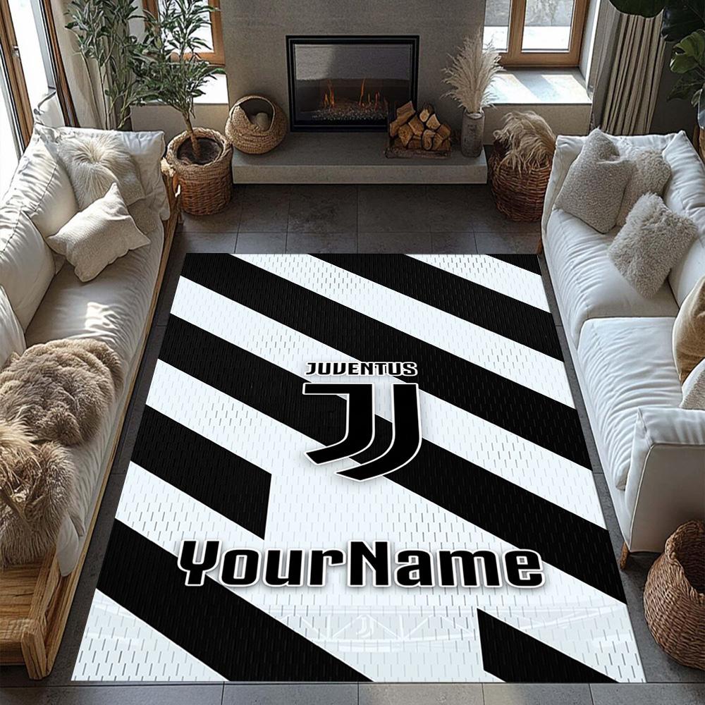 Juventus Personalized Text Floor Mat Suitable for Dormitory Game Room Bedrooms Living Rooms Antislip Carpet Anime Office Decor