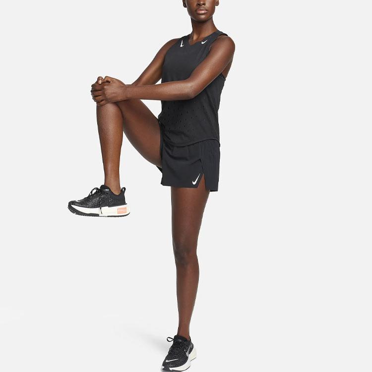 Nike Solid Color Logo Round Neck Running Vest Women tops Black FN2504-010
