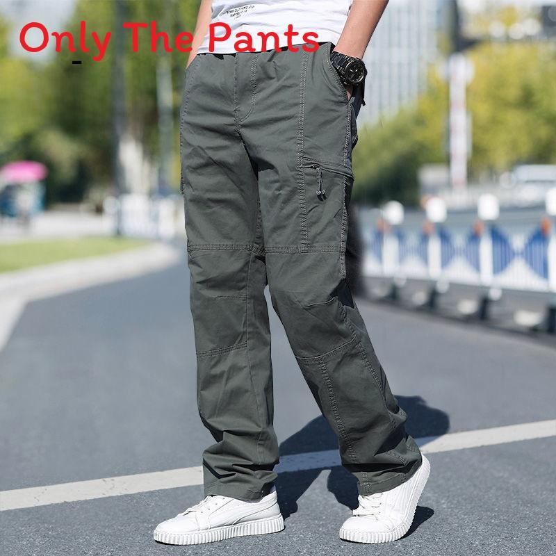 Cotton Cargo Pants Men With Multipockets Durable Workwear For Casual Wear