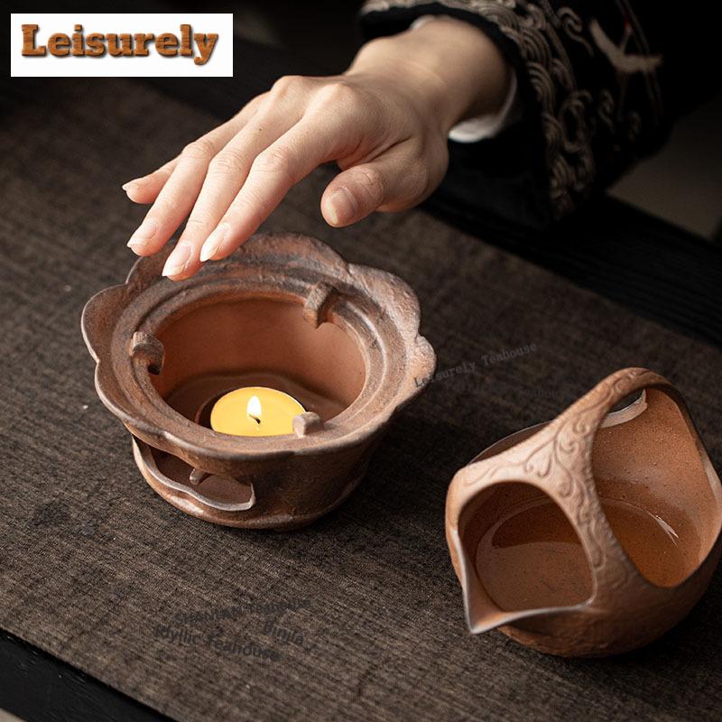 Grobkeramik Lotus Teegeschirr Komplettes Set Antikes Teezeremonie Set Teekanne zum Aufbrühen und Teetassenset Trinkgeschirr Ornamente Handwerk