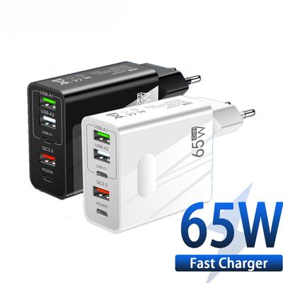 65W USB nabíječka Quick Charge 3.0 PD Muti Plugs Typ C Rychlé nabíjení nástěnný adaptér pro iPhone Samsung Xiaomi Huawei nabíječka telefonu