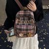 Foreign-Style Plaid Boys And Girls Backpack Cute Kitten Star Student Schoolbag Children'S Backpack