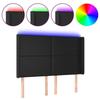 VidaXL Tête de Lit à LED Meuble de Chambre à Coucher Accessoire de Lit Double Tête de Cadre de Lit Intérieur Noir 3123858