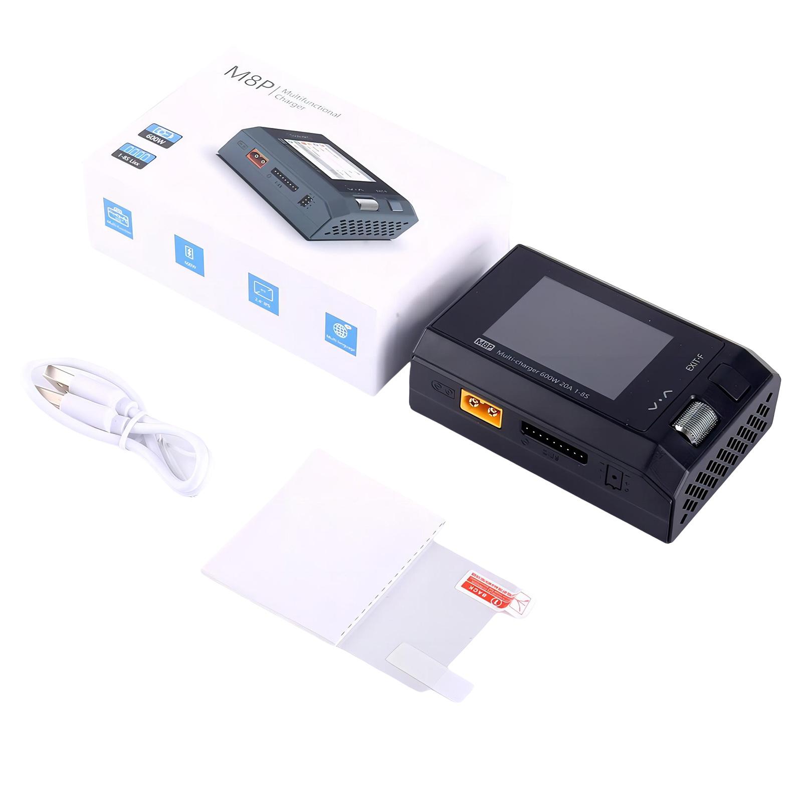 

Safe M8P 600W 20A Battery Balance Charger Discharger 1-8S Color Screen Precise Temperature Control Multiple Protections