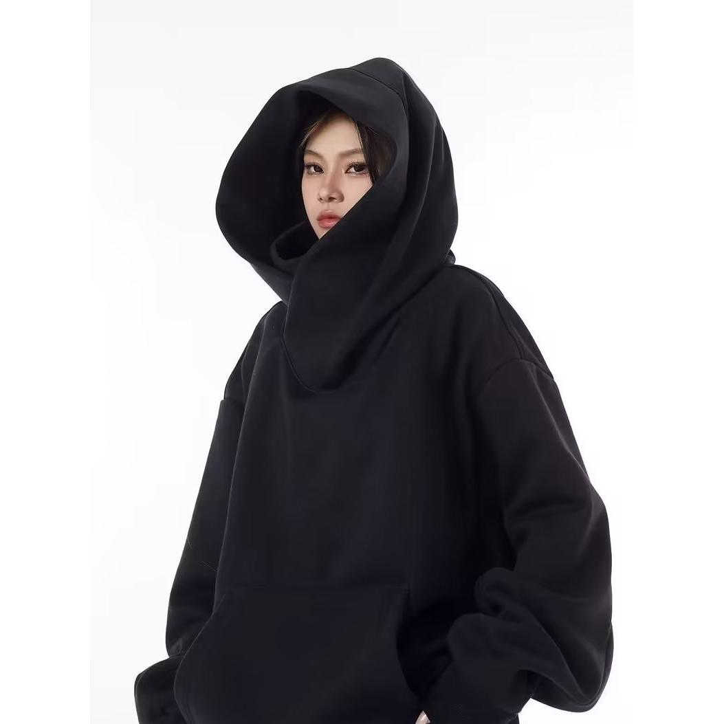 

Женские осенние толстовки-водолазки Ninja Мужские флисовые толстовки Y2K Vintage Hip Hop Japanese Streetwear Oversize Hoodie M