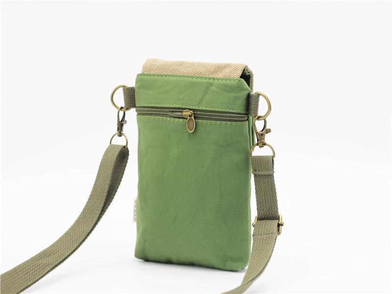 Solid Color Canvas Crossbody Phone Bag - Women's Shoulder Purse