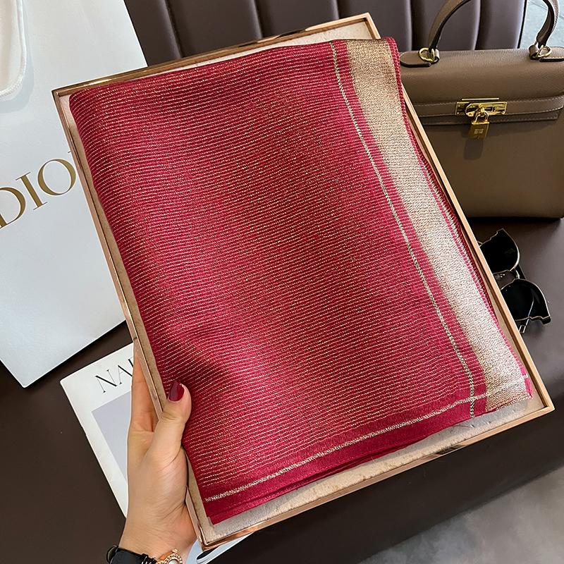 Fashion Women Winter Warm Wool Scarf Shawl Luxury Solid Silk Embroidery Pashmina Design Lady Wraps Bufanda Headkerchief