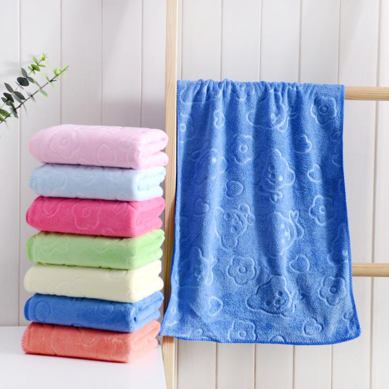 Cute Cartoon Bear Flower Embossed Towels, Soft Absorbent Quick-Drying Face Towels, High-End Gift Towels for Men and Women