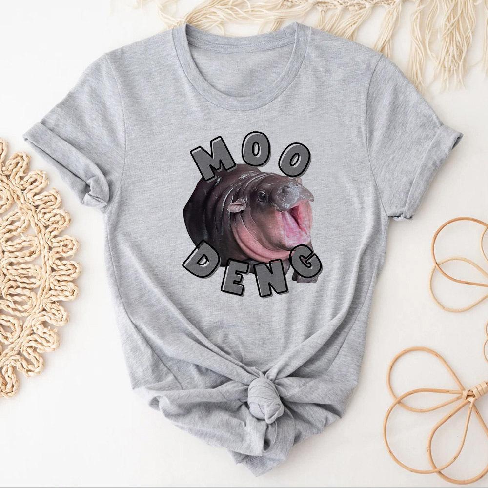 Moo Deng Girl Grunge Digital 2000s Pastel Harajuku  Korean Clothes T-shirt Gothic Pastel Colorful Vintage Retro Breathable