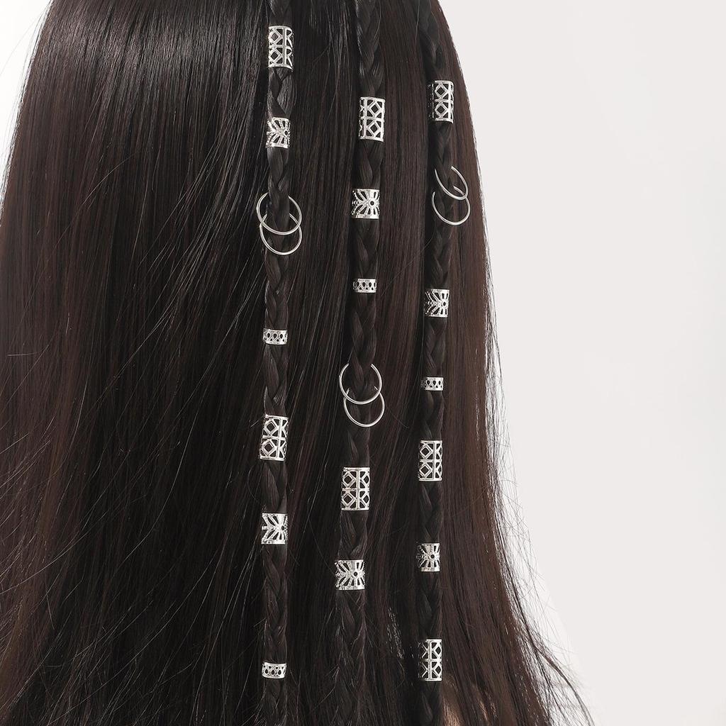 40pcs European & American DIY Dreadlock Hair Accessories - Iron Ring Hollow Extensions
