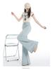 Women's Light Double-Button High-Waisted Wide-Leg Flare Jeans 2026 Summer