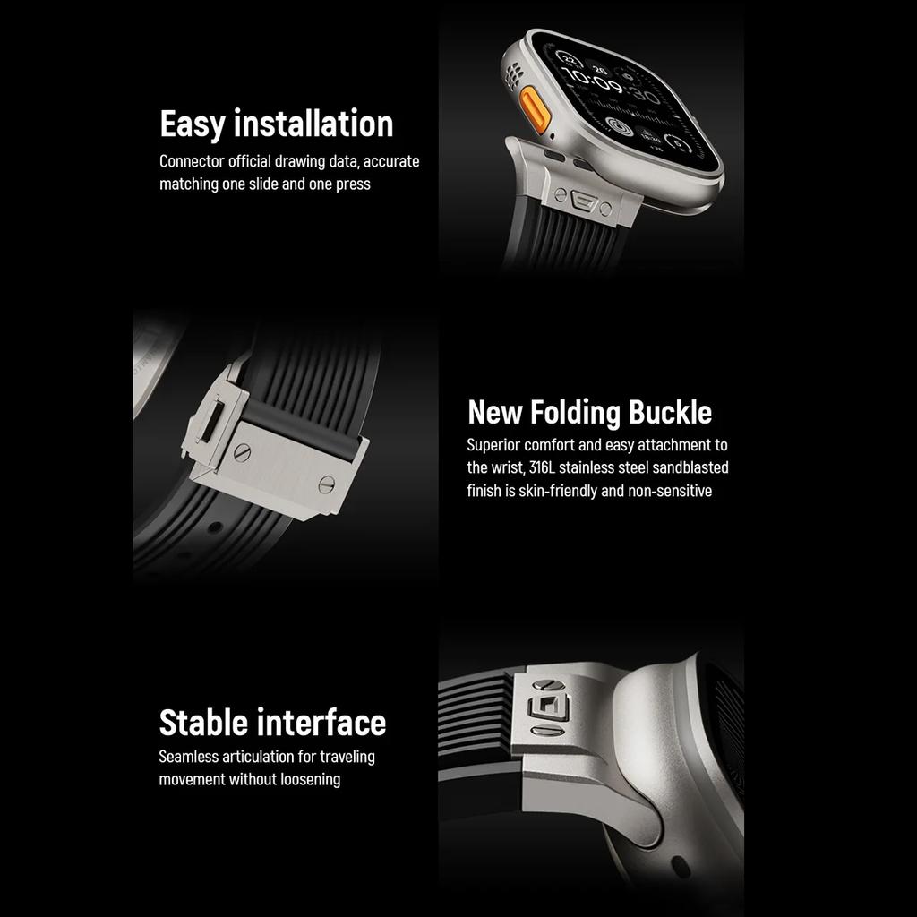 Silikonový sportovní řemínek pro Apple Watch Band řady 9 8 7 6 5 4 SE Ultra 2/1 49mm 45 44 42 41 40 38mm Gumový náramek Correa Pás