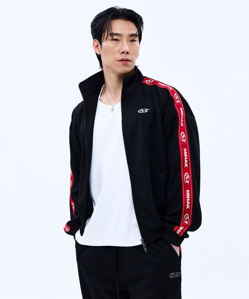 Mihak Lettering Tape Track Jacket (Black)