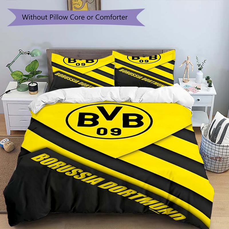 3pcs Football Team (5) Design Cover Set - HD Printed Bedding with 1 Cover and 2 Pillowcases - Perfect for Home and Dorm Decor