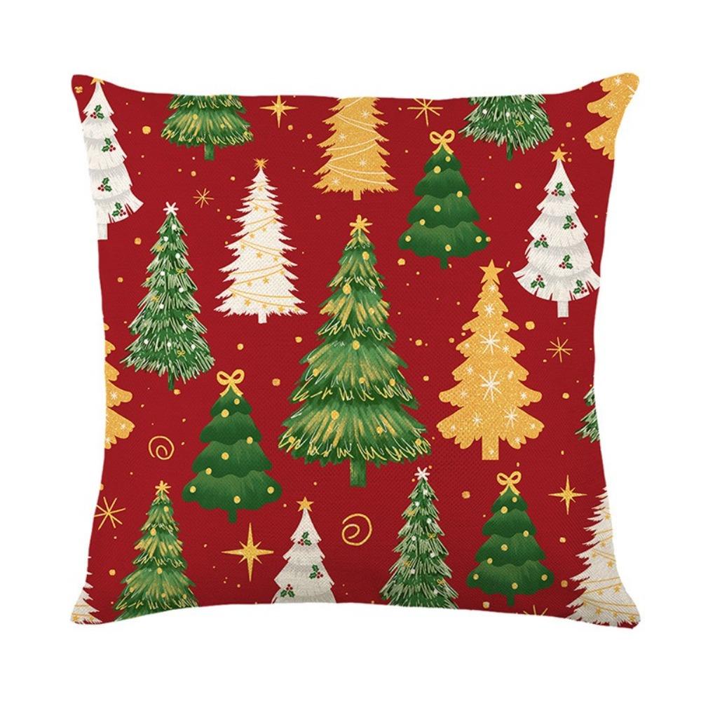 

Polyester Christmas Cushion Cover Checkered Pattern Throw Pillow Cover Sofa Decoration Home Decor Style 8