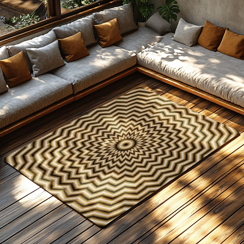 Tuniu Geometric Zigzag Area Rug, Modern Non-Slip Living Room Rug, Bedroom Carpet, Home Decor