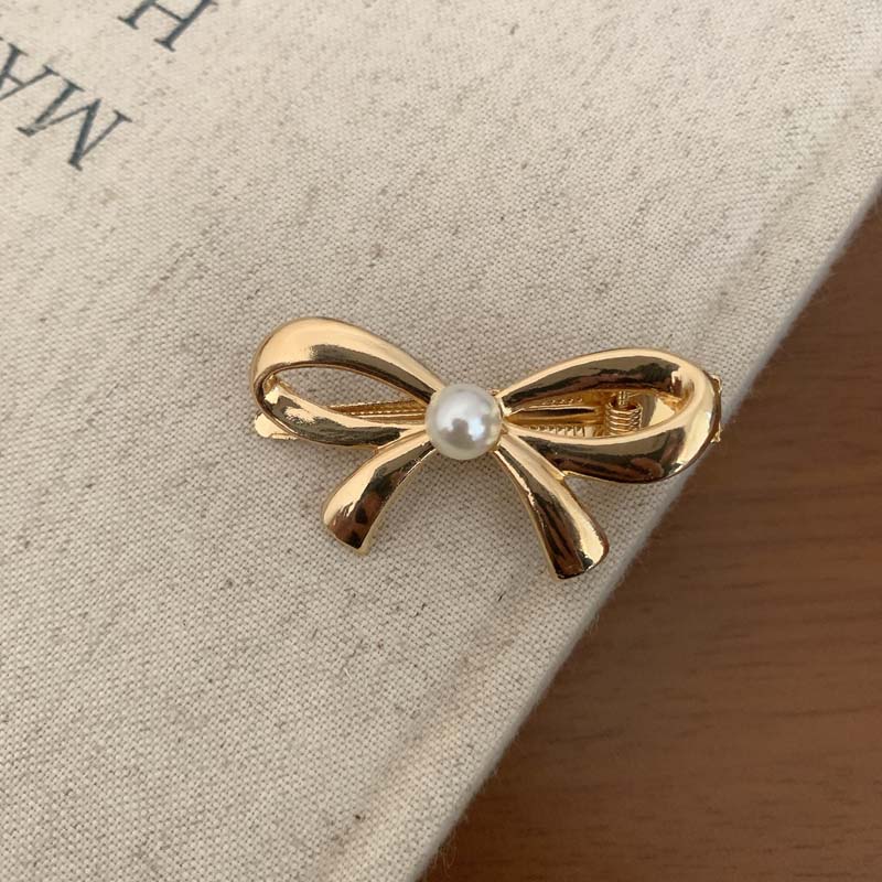 

Новые Модные Металлические Заколки-Бантики с Жемчугом для Женщин Милые Мини Боковые Заколки-Уточки для Низкого Хвоста Аксессуары для Волос