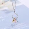 New 925 Sterling Silver Cute Three Small Fish Pendant Necklace Personality Hook Necklace Fashion Temperament Jewelry
