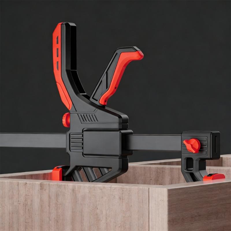 Heavy Type Woodworking Clamp Handed Ratchet Clip with Nonslip Rubber Grip for Professional Carpentry and Crafts Projects