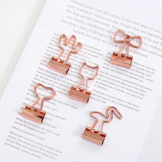6Pcs Metal Paper Clips Cute Animal Shape Binder Clamps for School Office Colorful Document Photo Holders