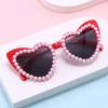 Vintage Women Pearl Sunglasses Luxury Oversized Heart-shaped Sun Glasses Fashion Summer Outdoor UV Protection Eyeglasses