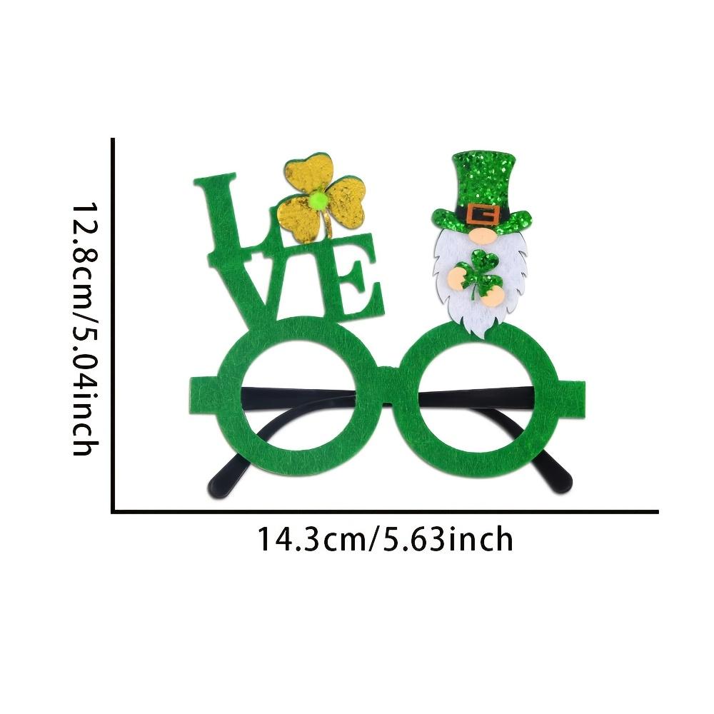 6pcs St. Patrick's Day Eyeglasses - Glittery Green Party Favors & Photo Props, Perfect for Celebrations, Photo Booth Props|Holiday Accessories