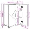 Bathroom Cabinet with Door Smoked Oak 60 X 35 X 80 Cm