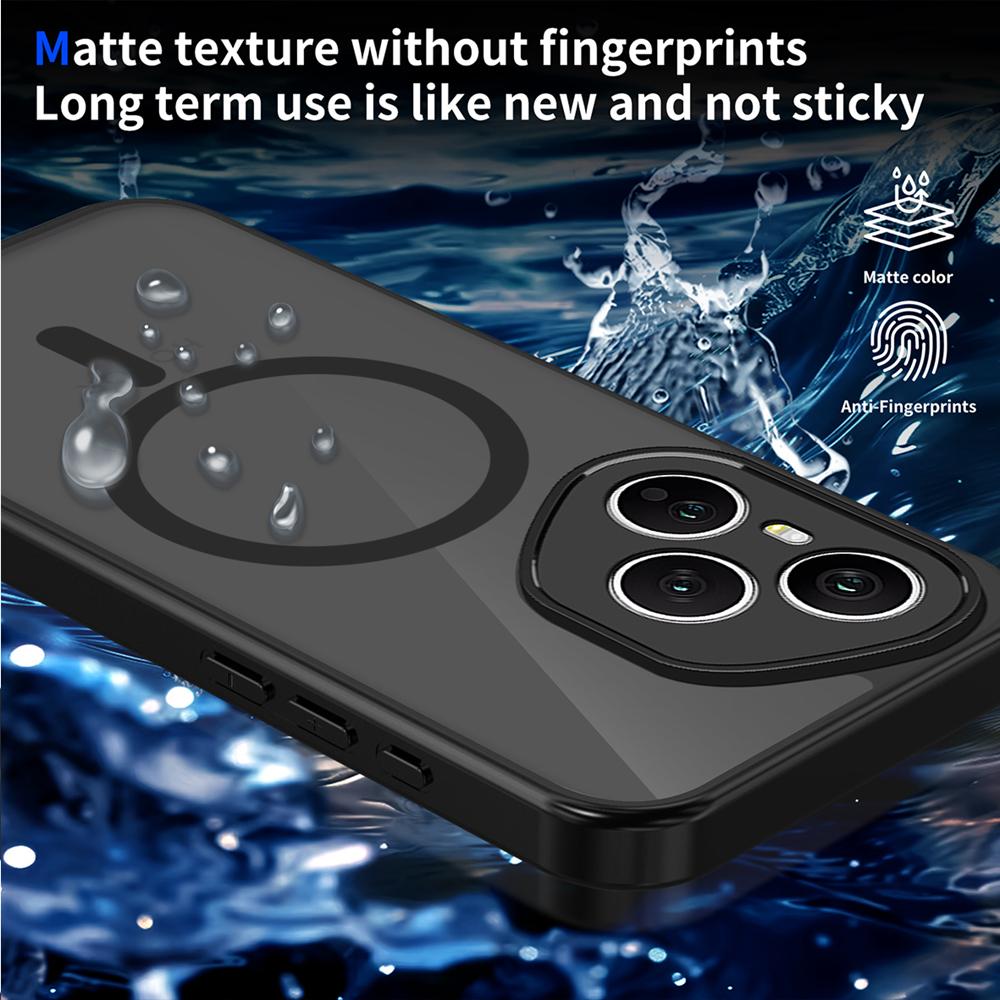 KEYSION Magnetische Handyhülle für HONOR 400 Pro 5G Silikon+PC Matt Durchscheinend Klar Stoßfest Rückseite für Honor 400 Lite 5G