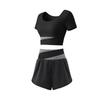 Women's Color-Blocked Slimming Yoga Set: High-Waisted Anti-Exposure Shorts, Quick-Dry Breathable Two-Piece for Pilates Training