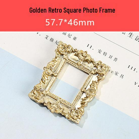 Retro Cream Glue Epoxy Resin Miniature Photo Frame DIY Dollhouse Accessories